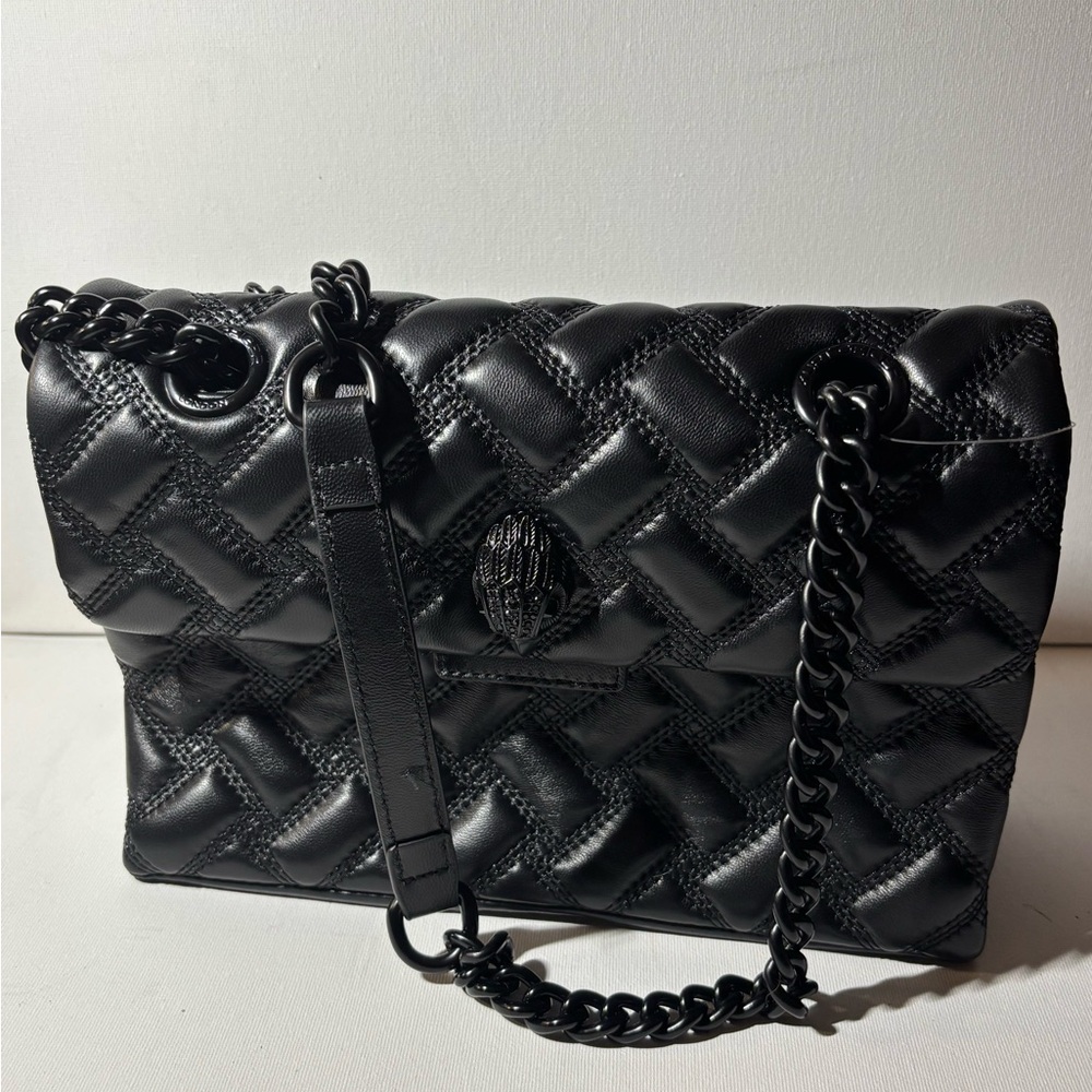 Kurt Geiger Black Quilted Crossbody Bag
10’W x 7”H x 3 D